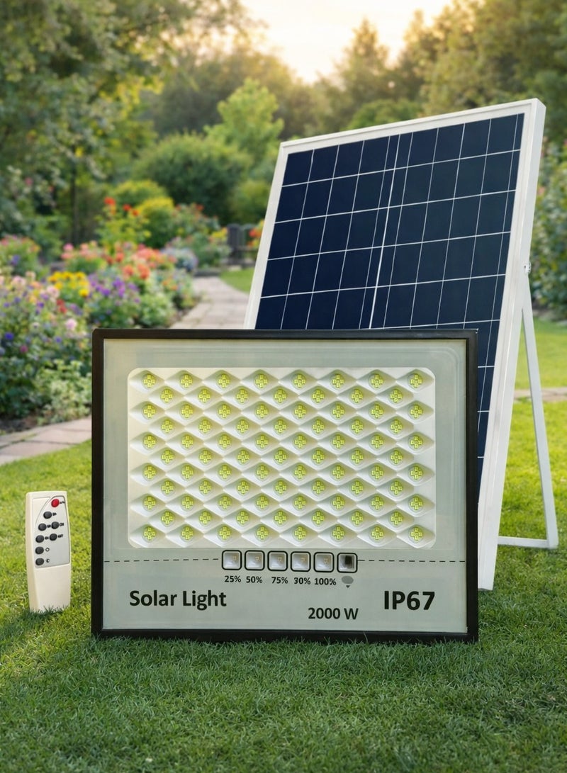 AL THURAYAT High-brightness solar floodlight with independent panel, waterproof solar lamp 2000W with high power and wide illumination that easily covers larger areas, the ideal solution for lighting gardens and entrances. - Image 4